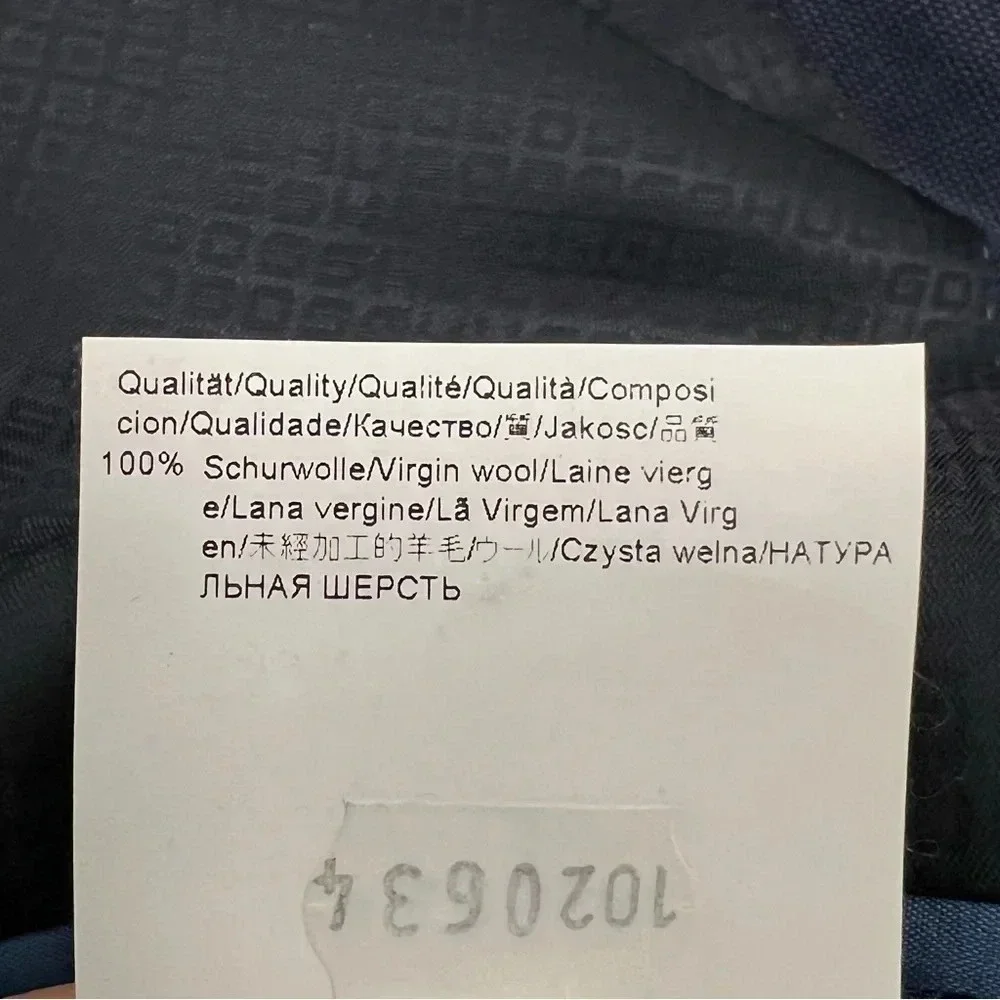 Hugo Boss Blue Micro Check Suit Jacket Blazer Coat Super 100 Modern Fit Men 42 L - Picture 12 of 12